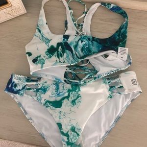 Born Primitive Teal and White Bikini